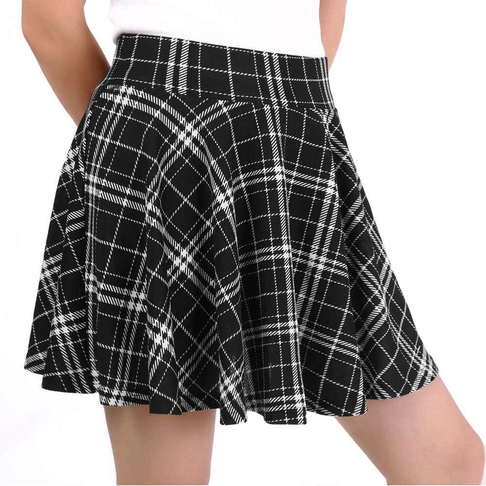 DJT Fashion Shorts for Women Basic Versatile Skorts Casual Stretchy Flared Skater Golf Tennis Mini Skirts with Shorts