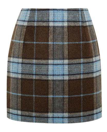 IDEALSANXUN Womens High Waist Plaid Skirt Bodycon Pencil Wool Mini Skirts
