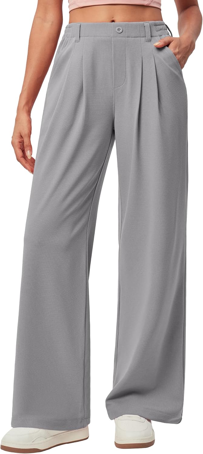 Wide Leg Dress Pants for Women Pull on Work Pants Business Casual Outfits