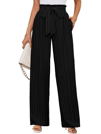 KORSIS Women's Wide Leg Lounge Pants Lightweight High Waisted Loose Work Elastic Casual Outfits Trousers with Pockets (S-2XL)