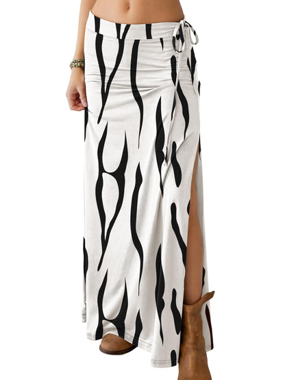 ANRABESS Womens High Waisted Side Slit Maxi Skirts