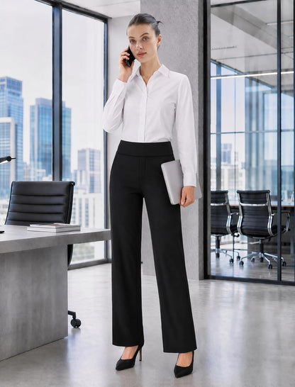 Womens Dress Pants Wide Leg Stretchy Work Slacks