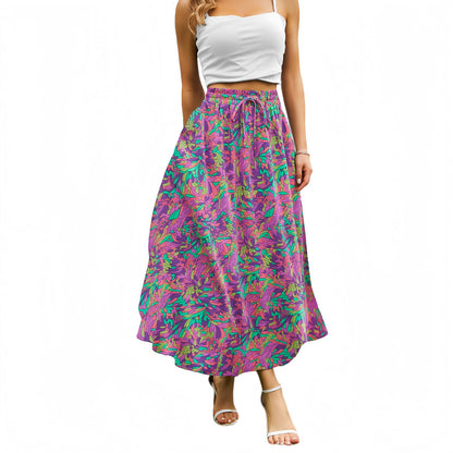 Abaadlw Maxi Skirts for Women with Pockets Long Midi Length