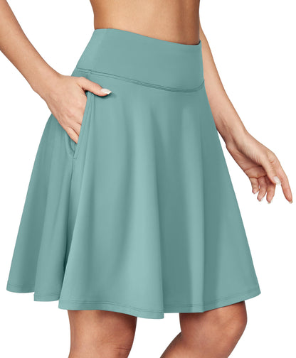 20'' Knee Length Skorts for Women with Pockets Skirt with Shorts Underneath