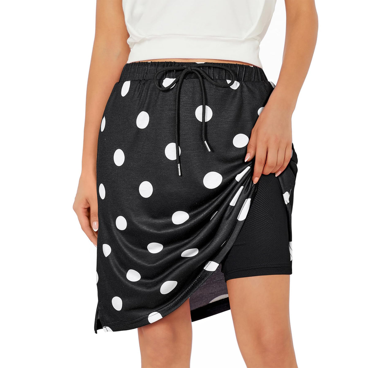 Skorts for Women with Pockets Knee Length Skirts with Shorts Underneath