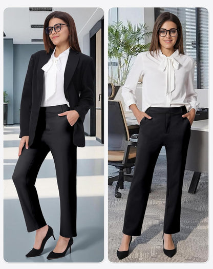 SEMARO Dress Pants Women Business Casual Work Pant Stretchy High Waist Office Slacks Trousers with Pockets