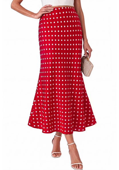 BTFBM Silk Midi Skirts for Women 2026 Summer Fall
