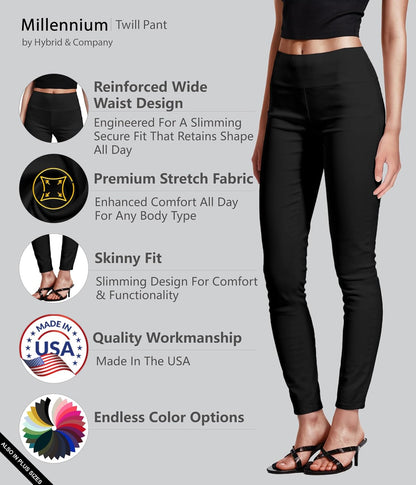 Hybrid & Company Super Comfy Stretch with Full Elastic Waist Pull On Millennium Twill Pant