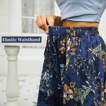 Abaadlw Maxi Skirts for Women with Pockets Long Midi Length