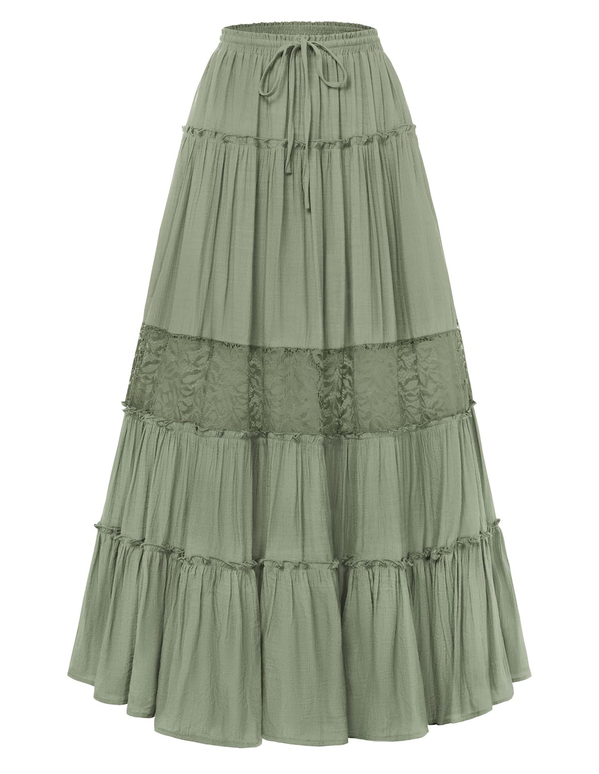 Scarlet Darkness Women's Boho Maxi Skirts Flowy Lace Long Renaissance Skirt