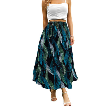 Abaadlw Maxi Skirts for Women with Pockets Long Midi Length