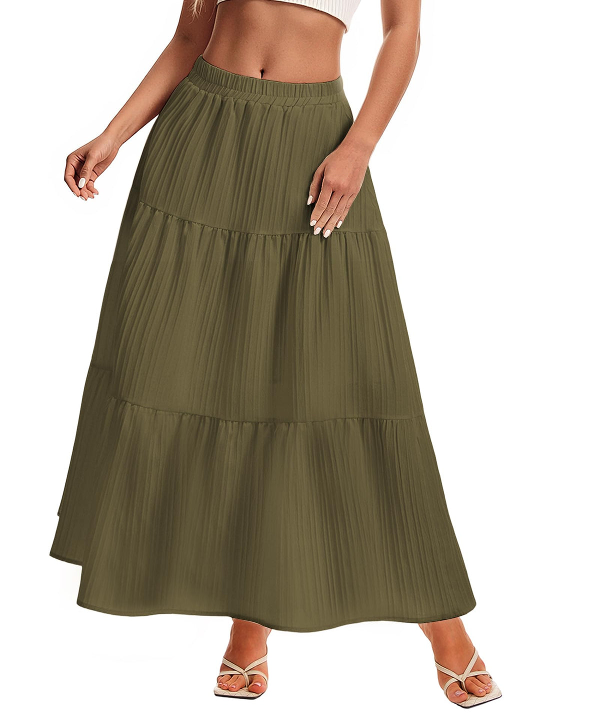 Womens Maxi Skirt Boho A Line Long Flowy Skirts Trendy 2026 Dress