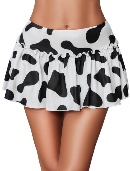 Avidlove Sexy Mini Skirt for Women Solid Ruffle Lingerie Skirt Short Skirts