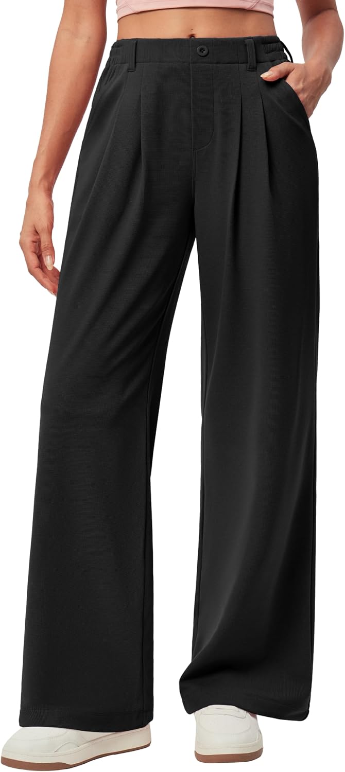 Wide Leg Dress Pants for Women Pull on Work Pants Business Casual Outfits