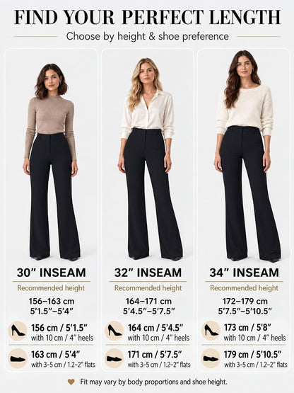 Sunzel Womens Mini Flare Dress Pants Hidden Butt Scrunch Work Trouser