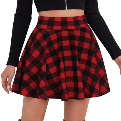 DJT Fashion Shorts for Women Basic Versatile Skorts Casual Stretchy Flared Skater Golf Tennis Mini Skirts with Shorts