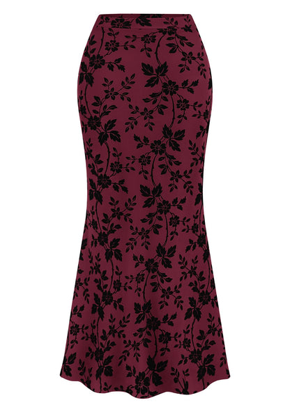 BTFBM Womens Floral Mesh Maxi Skirts