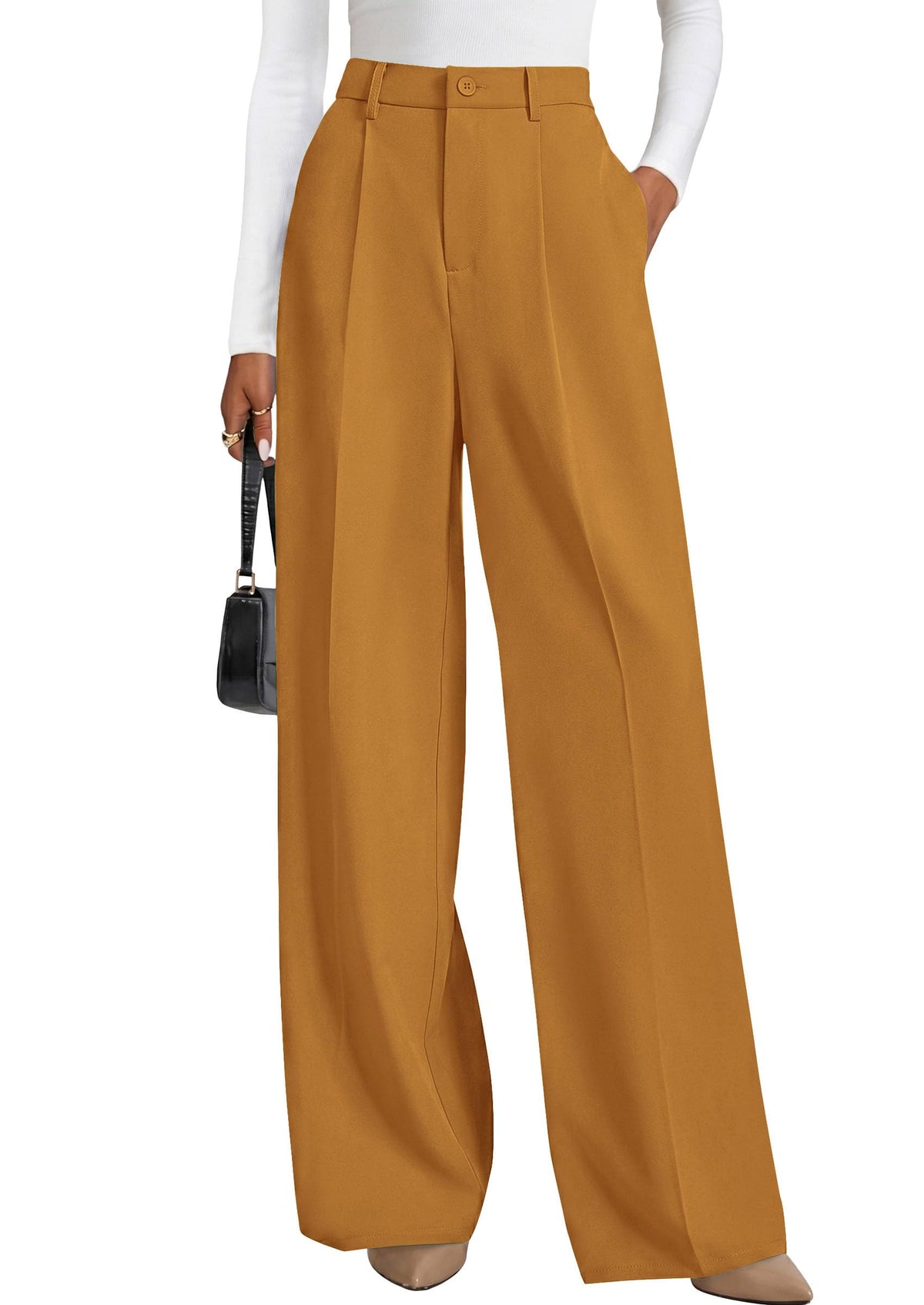 PRETTYGARDEN Women's Flowy Wide Leg Dress Pants