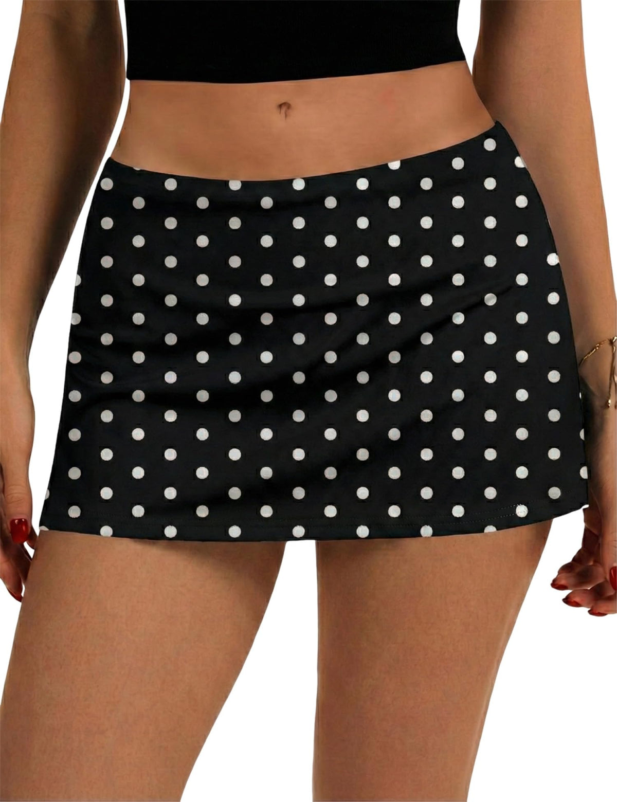 LOMON Women's Low Rise Micro Mini Skirt with Built-in Shorts & Pockets