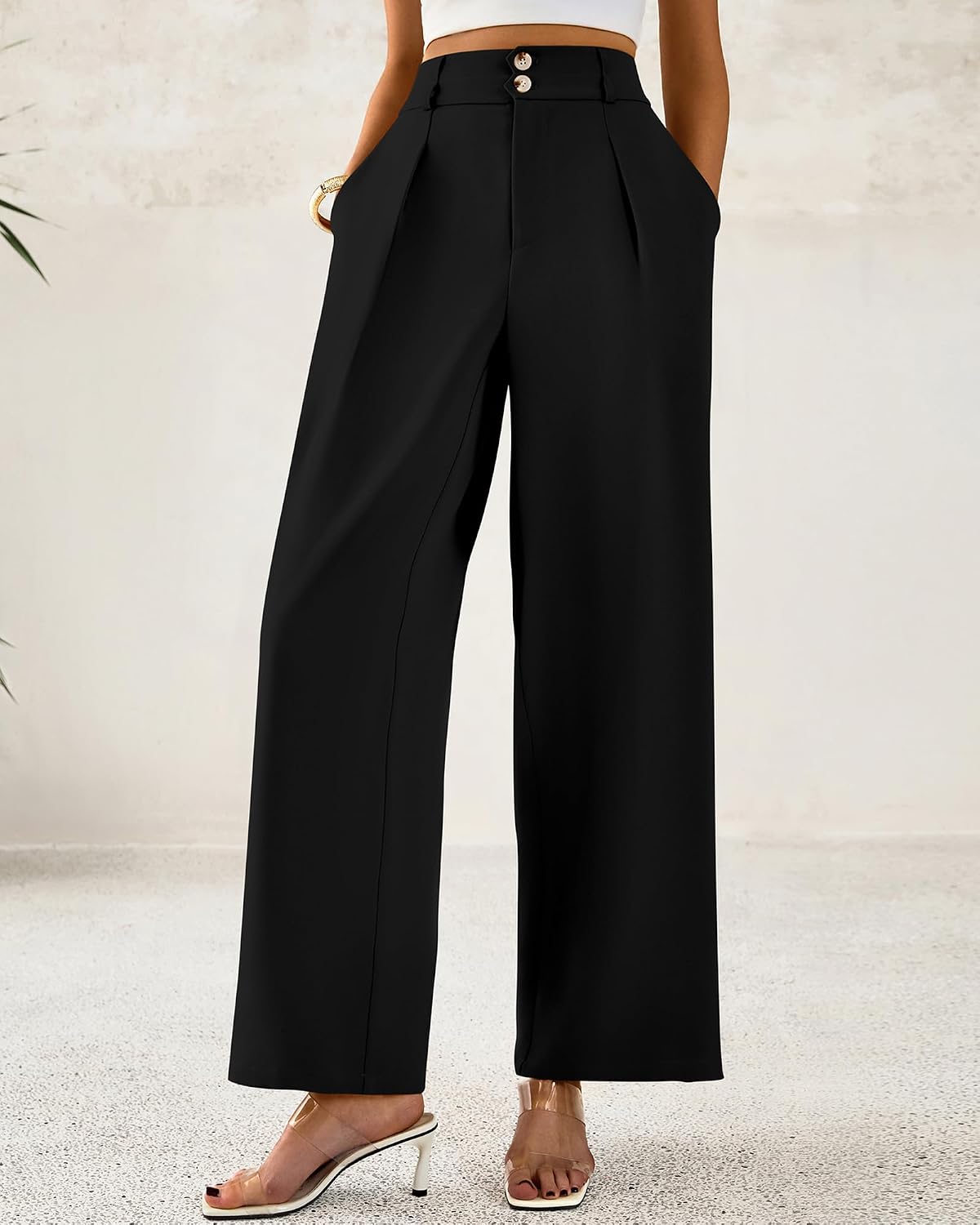 BTFBM Wide Leg Dress Pants Women Business Casual Outfits