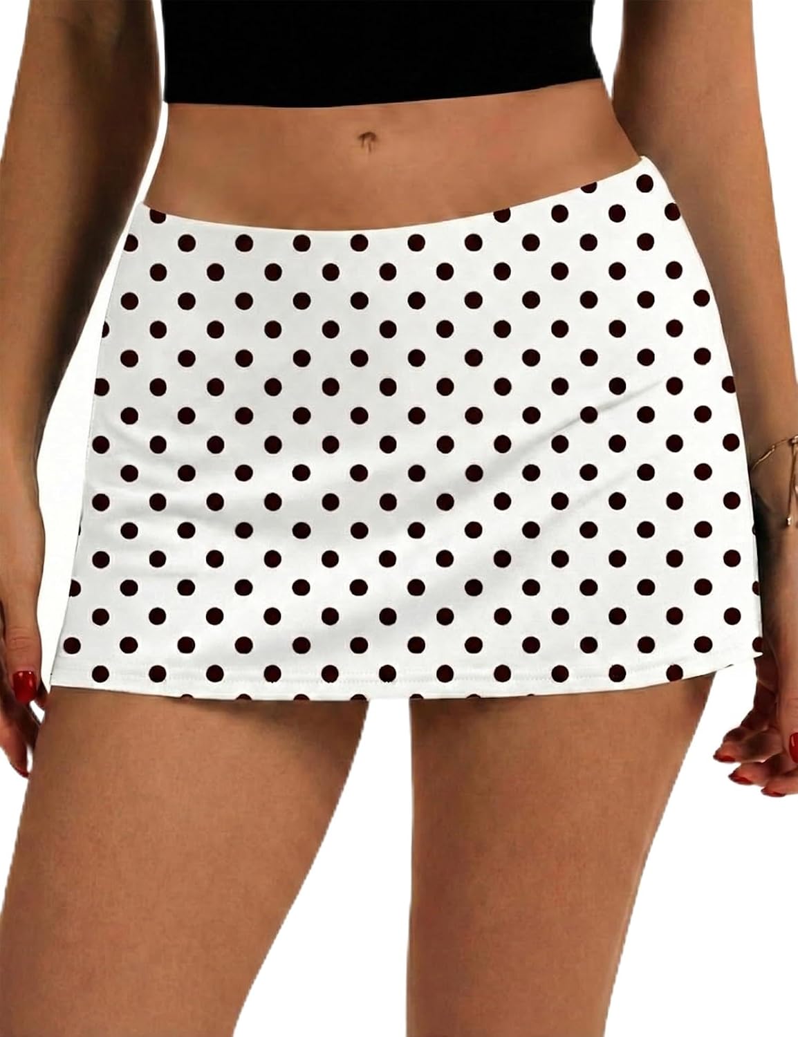 LOMON Women's Low Rise Micro Mini Skirt with Built-in Shorts & Pockets