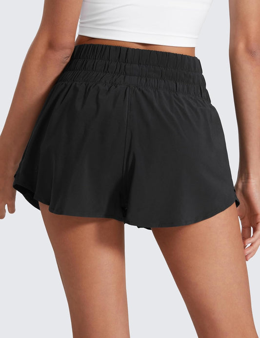CRZ YOGA Ruffle Skirt Overlay Athletic Shorts