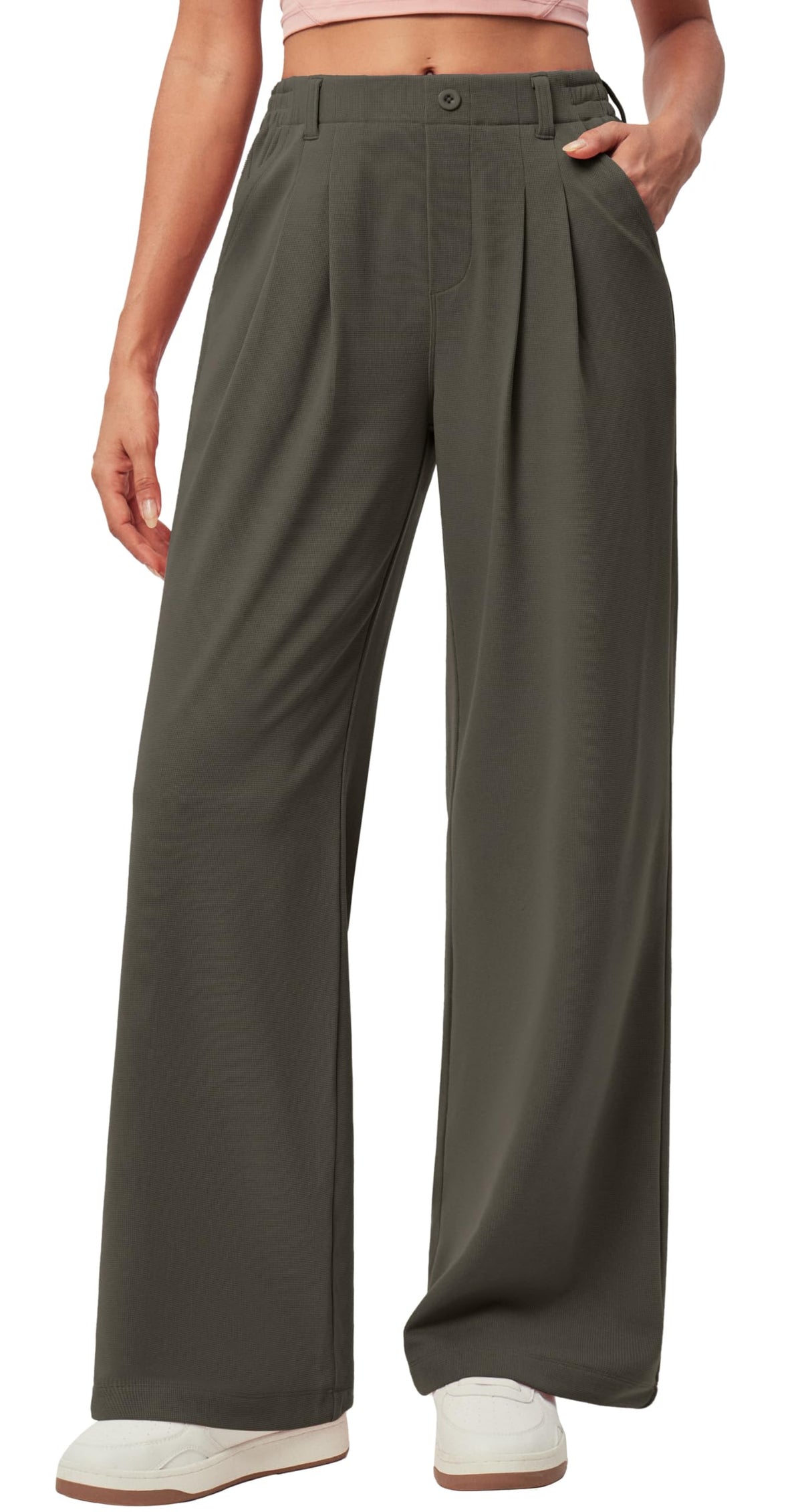 Wide Leg Dress Pants for Women Pull on Work Pants Business Casual Outfits