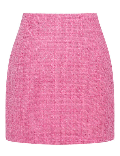 IDEALSANXUN Womens High Waist Plaid Skirt Bodycon Pencil Wool Mini Skirts
