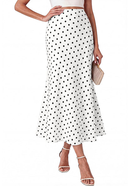 BTFBM Silk Midi Skirts for Women 2026 Summer Fall