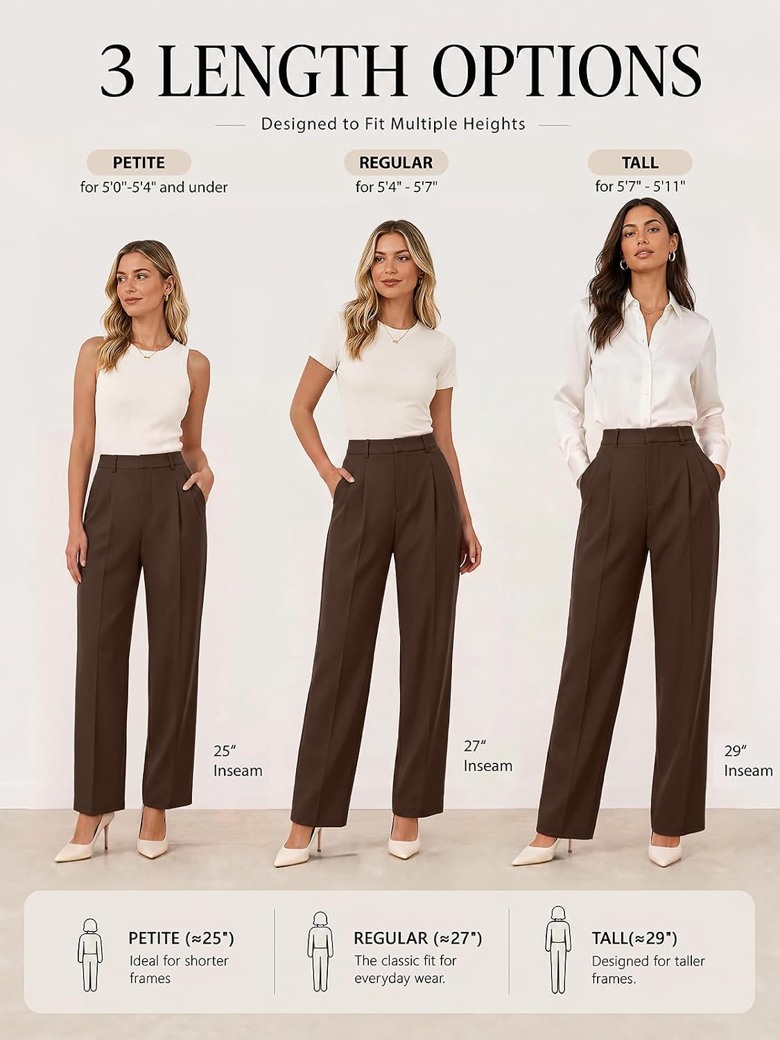 LILLUSORY Womens Tapered Stretchy High Waisted Dress Work Pants