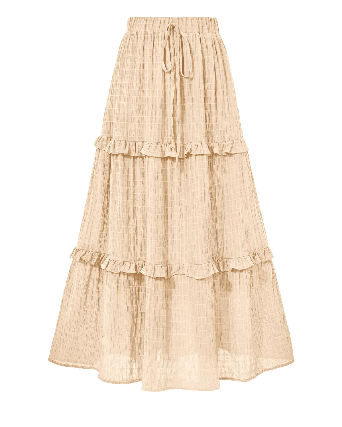 BTFBM Casual Solid Maxi Skirt Fall Clothes Flared A-Line Skirts for Women
