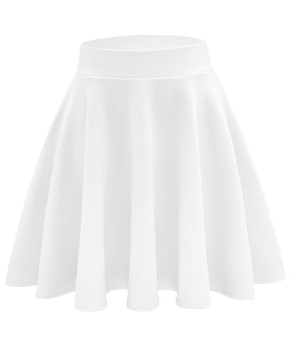 Stelle Women's Casual Skater Skirt Flared Pleated Mini Skort with Shorts