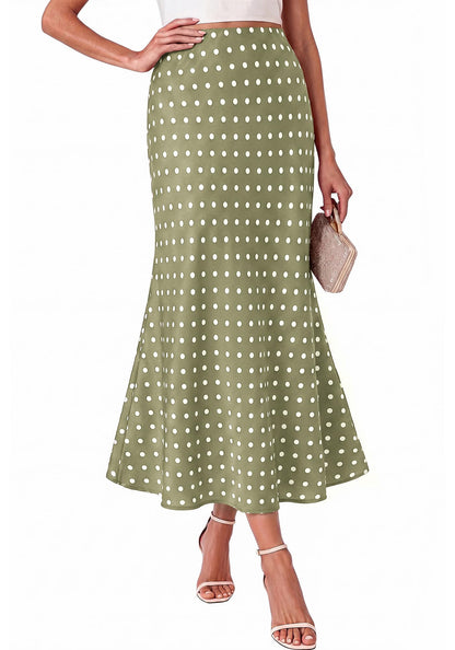 BTFBM Silk Midi Skirts for Women 2026 Summer Fall