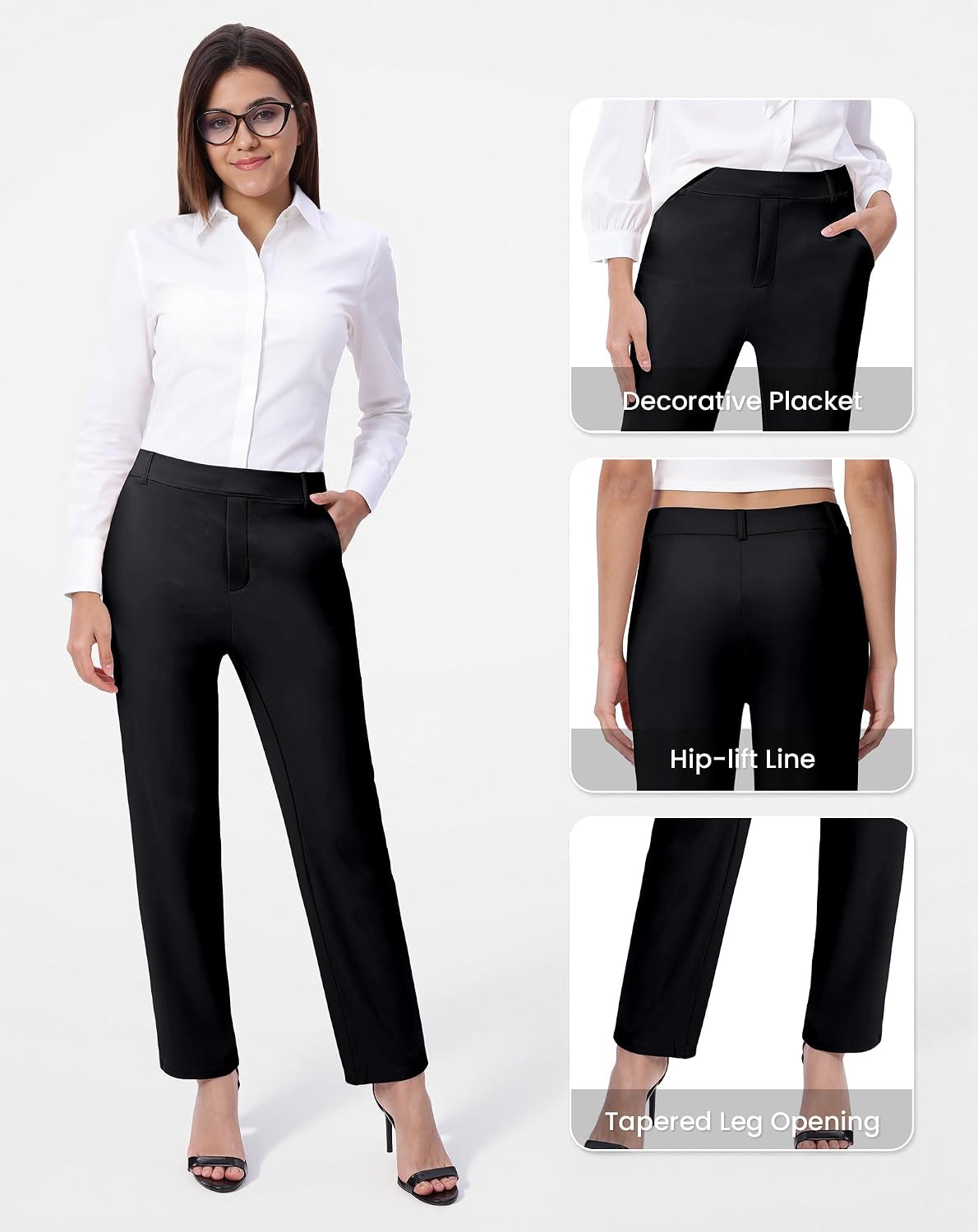 SEMARO Dress Pants Women Business Casual Work Pant Stretchy High Waist Office Slacks Trousers with Pockets