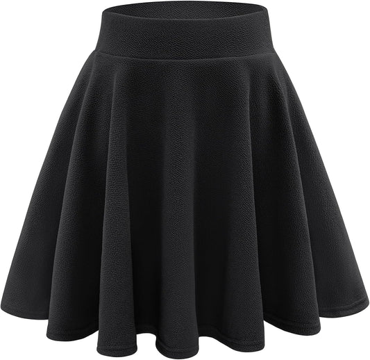 Stelle Women's Casual Skater Skirt Flared Pleated Mini Skort with Shorts