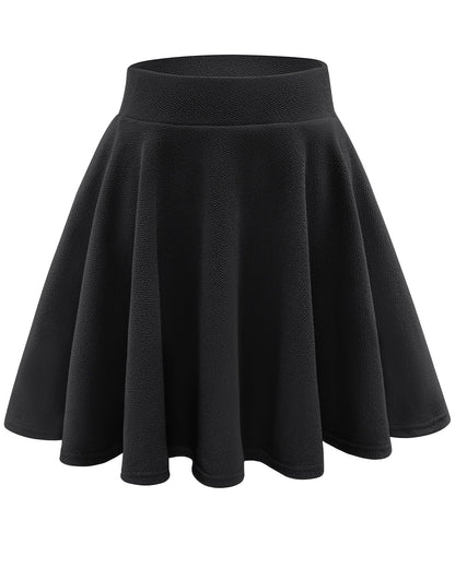 Stelle Women's Casual Skater Skirt Flared Pleated Mini Skort with Shorts