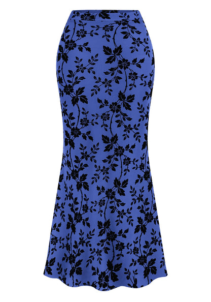 BTFBM Womens Floral Mesh Maxi Skirts