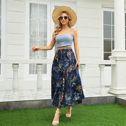Abaadlw Maxi Skirts for Women with Pockets Long Midi Length