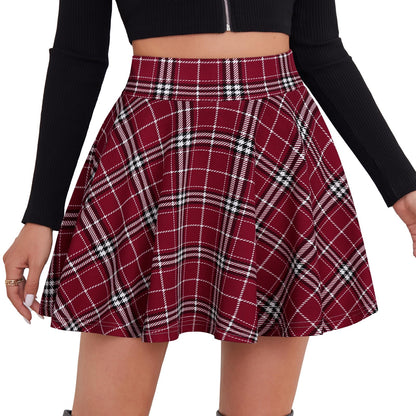 DJT Fashion Shorts for Women Basic Versatile Skorts Casual Stretchy Flared Skater Golf Tennis Mini Skirts with Shorts