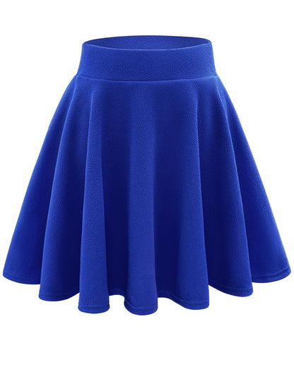 Stelle Women's Casual Skater Skirt Flared Pleated Mini Skort with Shorts