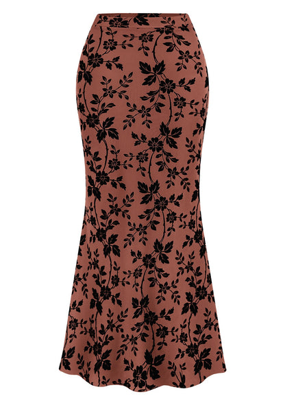 BTFBM Womens Floral Mesh Maxi Skirts