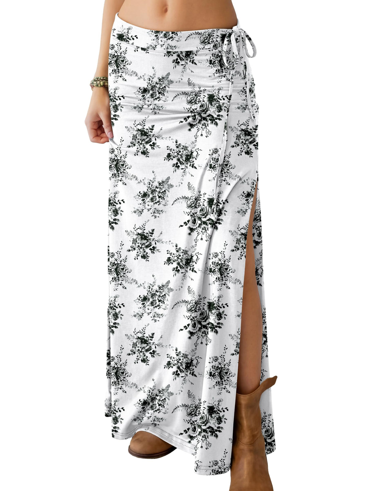 ANRABESS Womens High Waisted Side Slit Maxi Skirts
