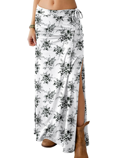 ANRABESS Womens High Waisted Side Slit Maxi Skirts