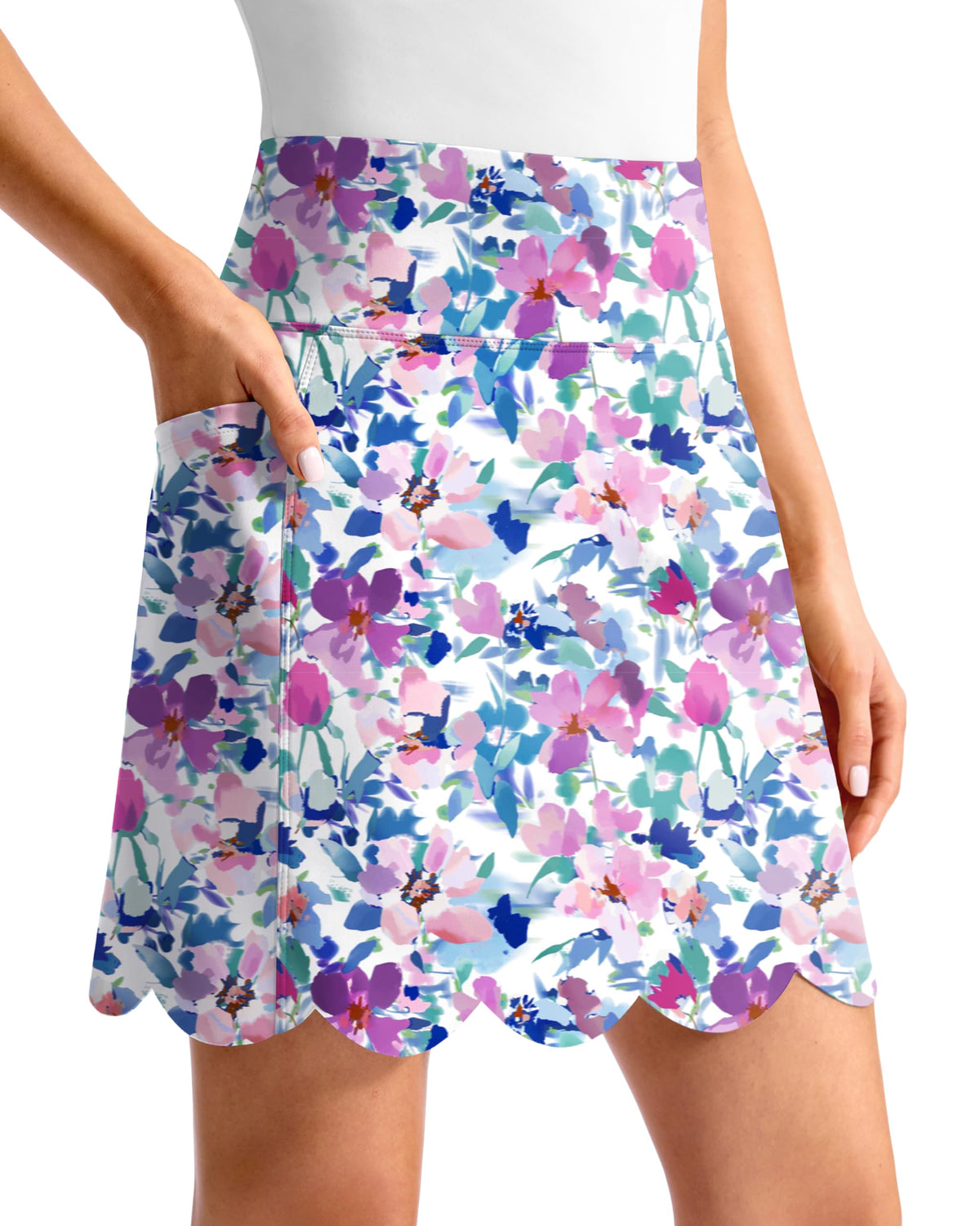 Viodia 18" Skorts for Woman with Scalloped Hem
