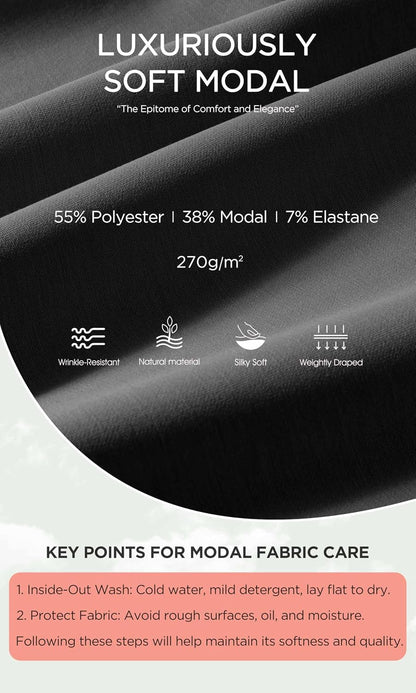 ODODOS Modal Soft Midi Skirt for Women Back Slit High Waist Casual Long Pencil Skirts with Pockets