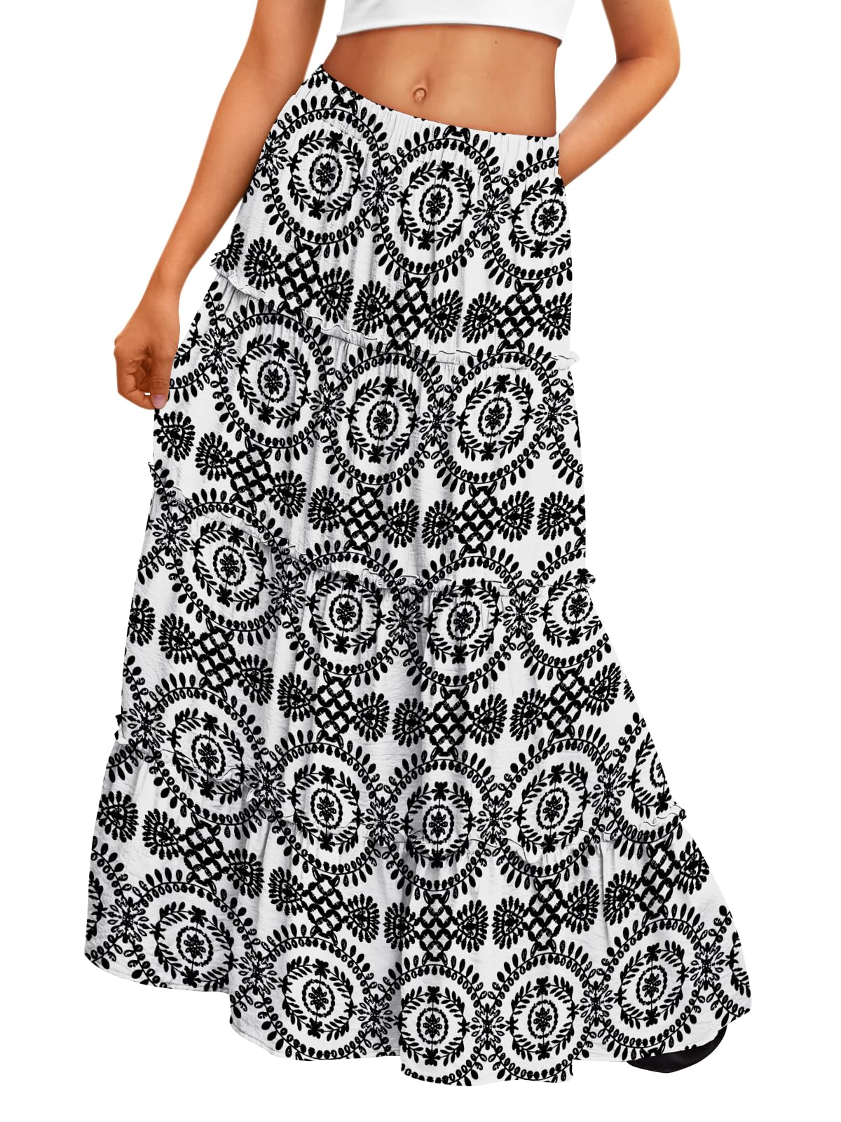 Trendy Queen Maxi Skirts for Women Boho Skirt with Pockets Summer Outfits