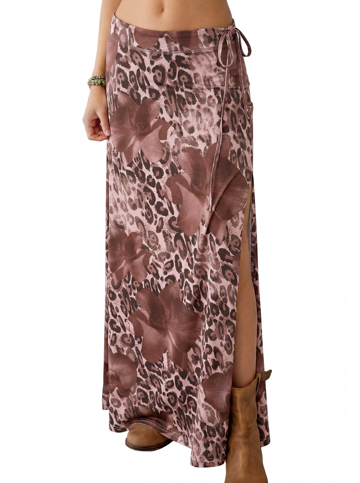 ANRABESS Womens High Waisted Side Slit Maxi Skirts