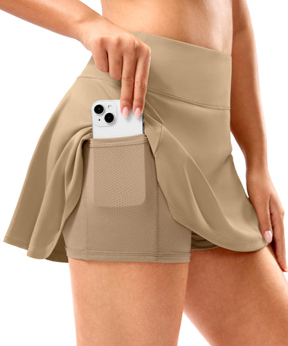 SANTINY Skorts for Women Pleated Tennis Golf Skirts High Waisted Stretch Athletic Skorts Pockets for Pickball