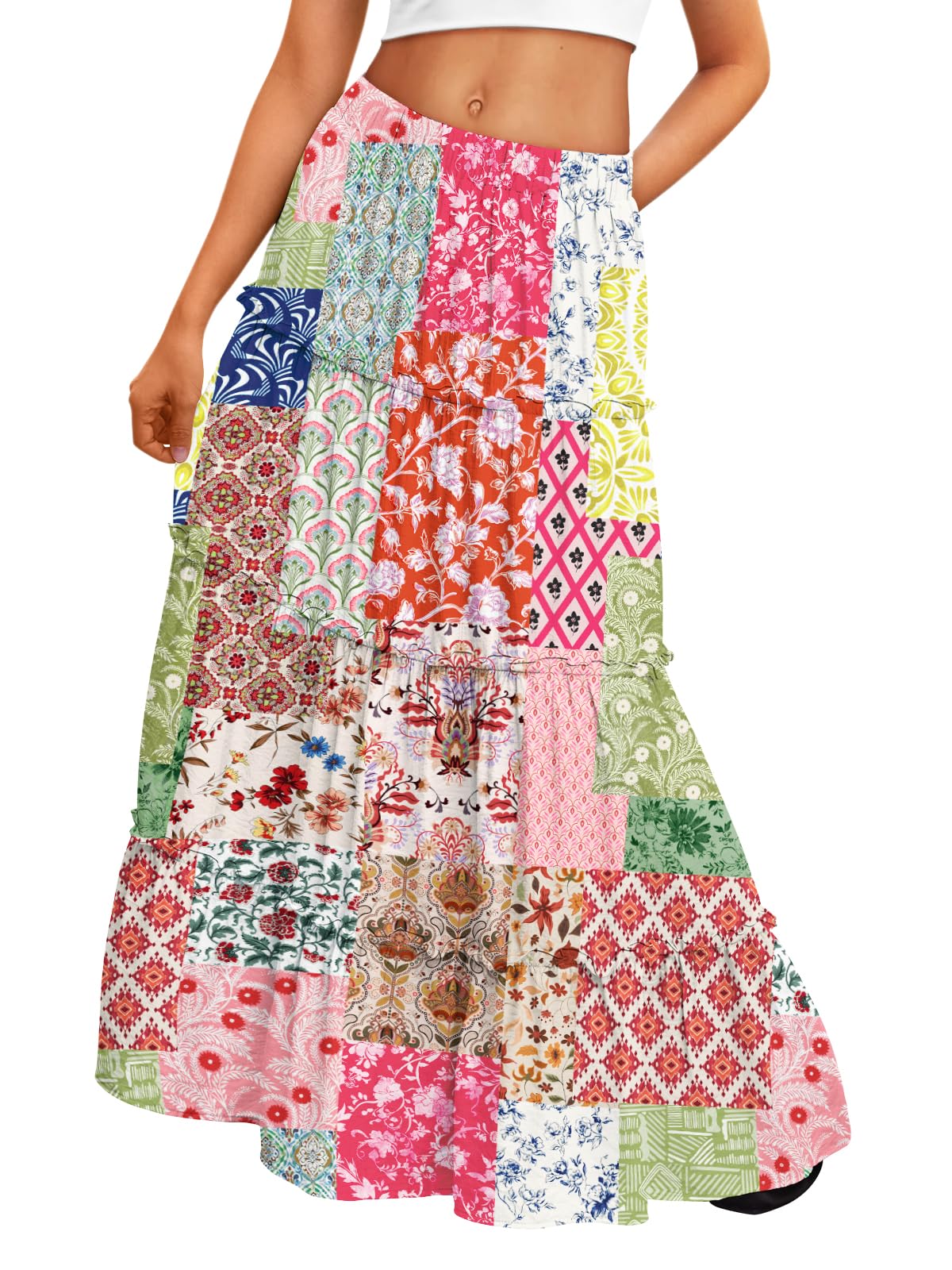 Trendy Queen Maxi Skirts for Women Boho Skirt with Pockets Summer Outfits