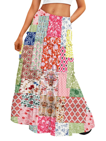 Trendy Queen Maxi Skirts for Women Boho Skirt with Pockets Summer Outfits